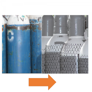 Gas cylinder pressure testing and refurbishment machines