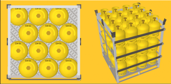 LPG gas cylinder pallet Recoma type, 10 kg
