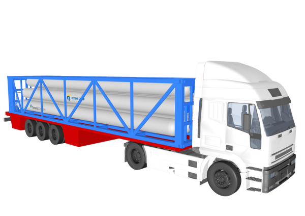 Típus “C” – ISO konténer gázszállításra rajz vontatóval