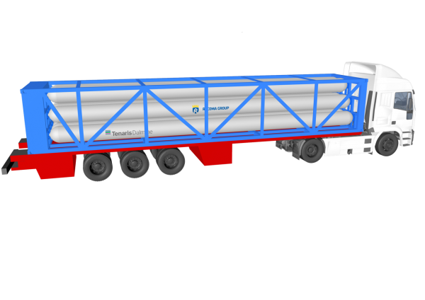 Type “C” - ISO container for gas transport with drawing trailer