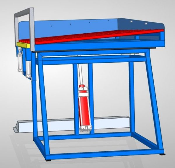 Gas cylinder tilting machine for loading and unloading of gas cylinder marking machine