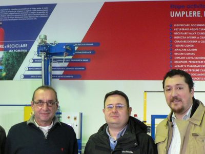 Team at the installation of the Helinick plant rigth to left: Mr Alexandru Mihai Lupu, Mr. Marian Sandulache, Mr. Maurizio Giordana , Mr. Lajos Szabó