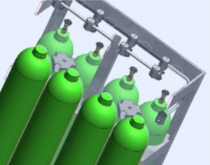 Gázpalack köteg 8 palackos szerkezet