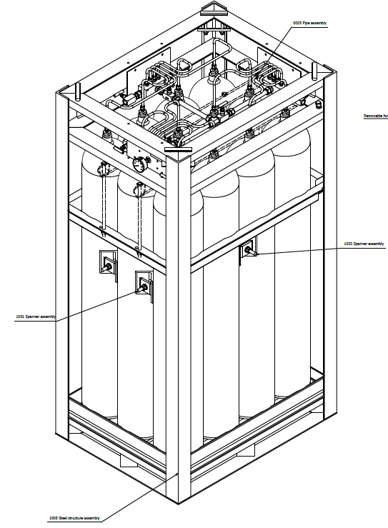 Pwent Standard 12x gas cylinder bundle drawing 3